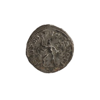 Denarius depicting Roman deities and Jupiter; obverse with Alexander Severus Roman emperor; 222–235