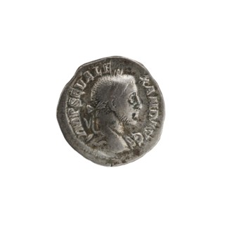 Denarius of Alexander Severus reigned 222–235 CE. Obverse: bust of Emperor Alexander Severus;