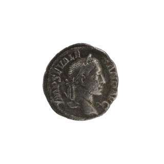 Denarius of Alexander Severus reigned 222–235 CE. Obverse: portrait of Alexander Severus Roman