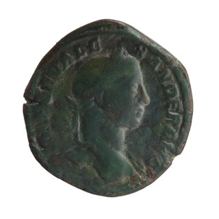 Sestertius; personifications; Alexander Severus Roman emperor; 222–235 — iconography: Annona