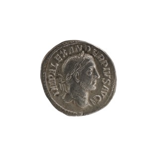 Denarius, Alexander Severus 208–235; Roman emperor 222–235. Obverse: laureate/diademed bust of
