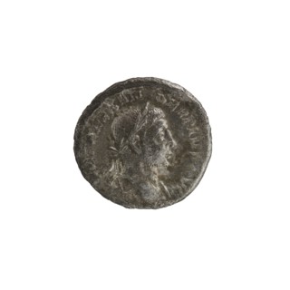 Denarius of Alexander Severus Roman emperor 222–235 CE. Obverse: bust of Alexander Severus;