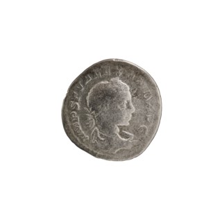 Denarius of Alexander Severus Roman emperor 222–235. Obverse: portrait of Alexander Severus with