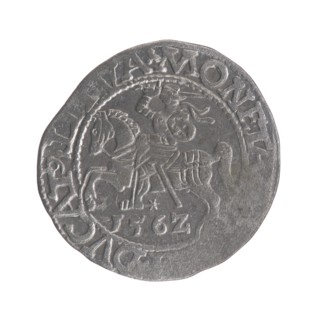 Lithuanian half-grosz, Sigismund II Augustus King of Poland; 1544–1572. Obverse: Polish Eagle; in
