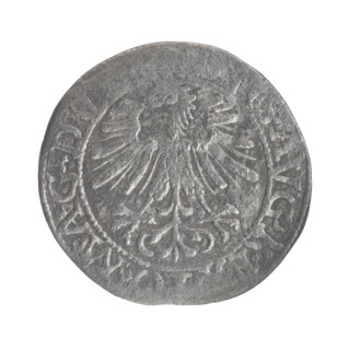 Lithuanian half-grosz, Sigismund II Augustus King of Poland; 1544–1572. Silver coin half-grosz,
