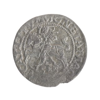 Lithuanian half-grosz, Sigismund II Augustus King of Poland; 1544–1572. Maker: Tarlo, Gabriel ca.