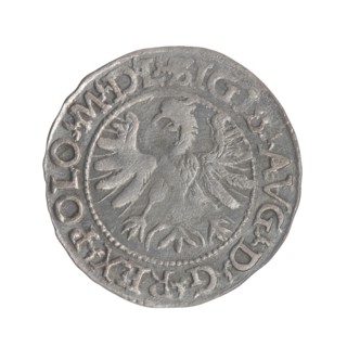 Lithuanian half-grosz, Sigismund II Augustus King of Poland; 1544–1572 ; Myszkowski, Stanislaw