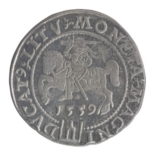 Lithuanian grosz on a Lithuanian foot, Sigismund II Augustus King of Poland; 1544–1572 author;