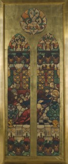 The Dormition of the Virgin Mary, cardboard for a stained glass window in the Grauer family burial