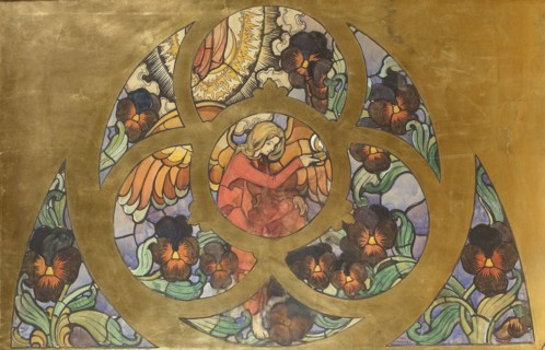 Angel of Eternal Light, design for a stained glass window for the Grauer family burial chapel in