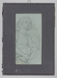 Sketch of a female figure by Henryk Siemiradzki 1843–1902. Pencil drawing, before 1902. Subject: