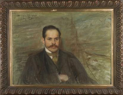 Portrait of Kazimierz Przerwa-Tetmajer, Leon Wyczólkowski 1852–1936, painter. Pastel, before 1901.