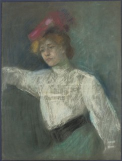 Portrait of a Woman in a Red Hat, Olga Boznanska 1865–1940, painter; female portrait; Young Poland