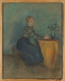 Portrait of a Girl Sitting at a Table, Olga Boznanska 1865–1940, painter; genre scene, Young