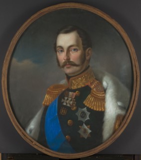 Portrait of Tsar Alexander II, by Tytus Maleszewski 1827–1898, pastelist; 1856. Pastel on paper, 75