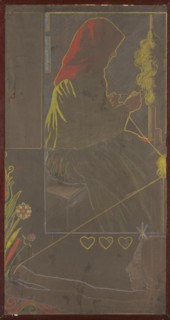 Przadka, Rudzinski, Stanislaw 1867–1915 painter; author, spinning, before 1915, pastel, height 100