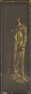 Yellow Lady, Kaufmann, Leon Kamir; 1872–1933, painter. 1909. Pastel on black paper. Height 137.5