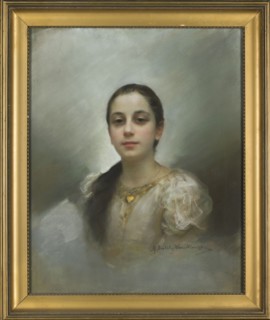 Portrait of a Young Woman with a Gold Heart Pendant, Maria Nostitz-Wasilkowska 1858–1922, painter;