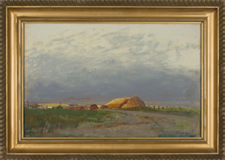 Mlocka in Ukraine, Wyczólkowski, Leon 1852–1936, pastel, 1912, 44 x 68 cm. Depicts steam-powered