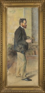Portrait of the painter Waclaw Koniuszki, by Leon Wyczólkowski 1852–1936, 1896. Pastel, 120.5 × 50