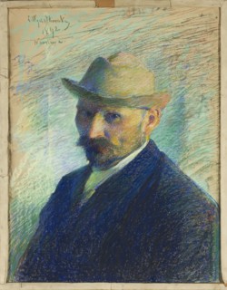 Self-portrait by Leon Wyczólkowski 1852–1936, pastel, 1892; portrait of a male; impressionist