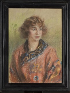 Portrait of a Woman in a Chinese Wedding Robe longpao, Teodor Axentowicz 1859–1938, painter; 1920s;