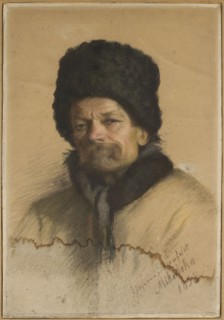 Portrait of a Peasant in a Fur Hat, Stromfeld-Mikulska, Adrianna 1868?–1920, painter; male portrait