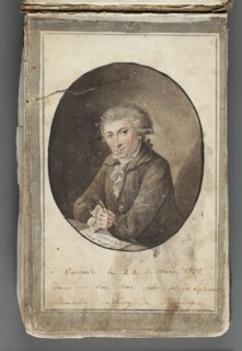 Self-portrait with dedication, Lesseur, Wincenty de 1745–1813 role: draughtsman / personal entries,