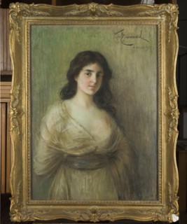 Portrait of a Young Woman, Ejsmond, Franciszek 1859–1931, painter; female portrait; pastel; 1907;