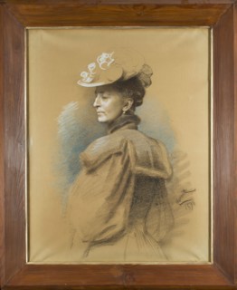 Portrait of Maria née Londone Landau. The portrait depicts the artist's sister-in-law, Maria née