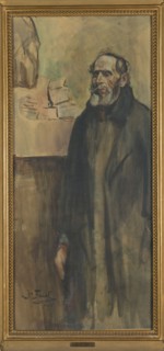 Portrait of a Brother, Julian Falat 1853–1929. 1907 drawing in watercolor, height 97.7 cm, width 44