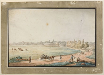 View of Kock from the road, Vogel, Zygmunt 1764–1826 painter; wanderers genre scenes, travels,