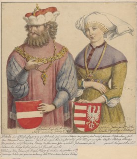 Queen Jadwiga and William the Kind, after the Habsburg portraits, Lesser, Alexander 1814–1884