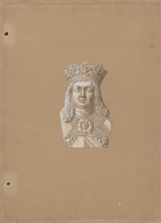 Head of the figure of King Jan Olbracht from his tombstone in Wawel Cathedral in Kraków, drawing on