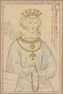 Portrait of Queen Elizabeth of Rakuszanka, after the painted old Genealogy of the Habsburgs in
