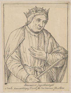 King Casimir Jagiellon, portrait after a French engraving; draughtsman: Alexander Lesser 1814–1884.
