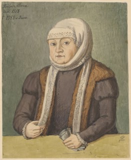 Portrait of Queen Bona Sforza, ca. 1540, after a painting by Lucas Cranach the Younger Lucas