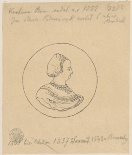 Portrait of Queen Bona Sforza in profile, after a medal by Giovanni Maria Padovano, Giovanni Maria