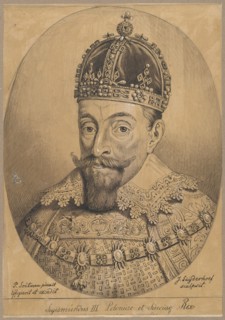 Oval portrait of King Sigismund III Vasa, after the engraving Sigismundus III Poloniae et Sueciae
