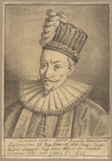 Portrait of King Sigismund III Vasa, after an engraving by Dominicus Custos from volume I of Atrium