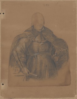 Portrait of John Casimir in armor, half-length; verso: sketches of a hand holding a shaft. Jan
