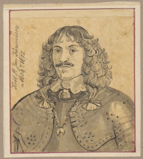Portrait of John Casimir in armor, drawn by Alexander Lesser 1814–1884; subject: John Casimir King