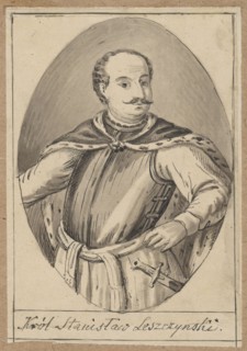 Oval portrait of Stanislaw Leszczynski by Aleksander Lesser 1814–1884, 1830–1884. Drawing on