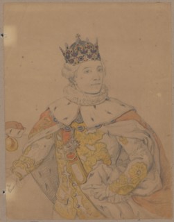 Portrait of Stanislaw August Poniatowski in coronation robes after a painting formerly located in