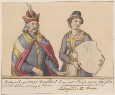 Mestwin I, Duke of Pomerania Msciwój I of Gdansk with his wife Zwnislawa or Maria, according to the