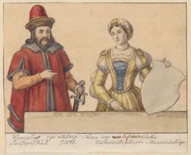 The Pomeranian Duke Warcislaw II of Gdansk with his wife Salomea, according to the genealogy of the