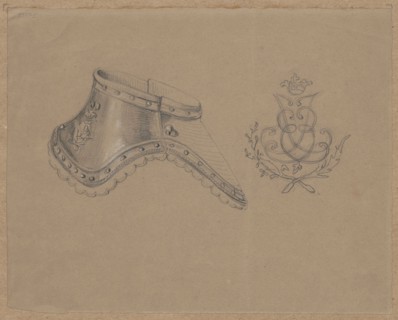 Collarbone from the armor of Jan Klemens Branicki Grand Hetman of the Crown; 1689–1771, drawing of