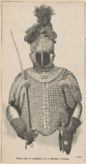 Armor of Jan III; woodcut glued across the entire surface onto paper of similar dimensions, which