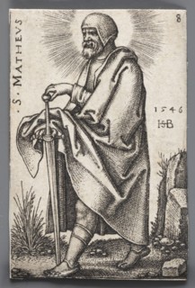 St. Matthew, from the series The Twelve Apostles, by Sebald Beham 1500–1550, graphic print, 1546