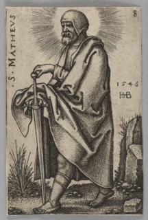 St. Matthew, from the series The Twelve Apostles; Sebald Beham 1500–1550, graphic artist; German,